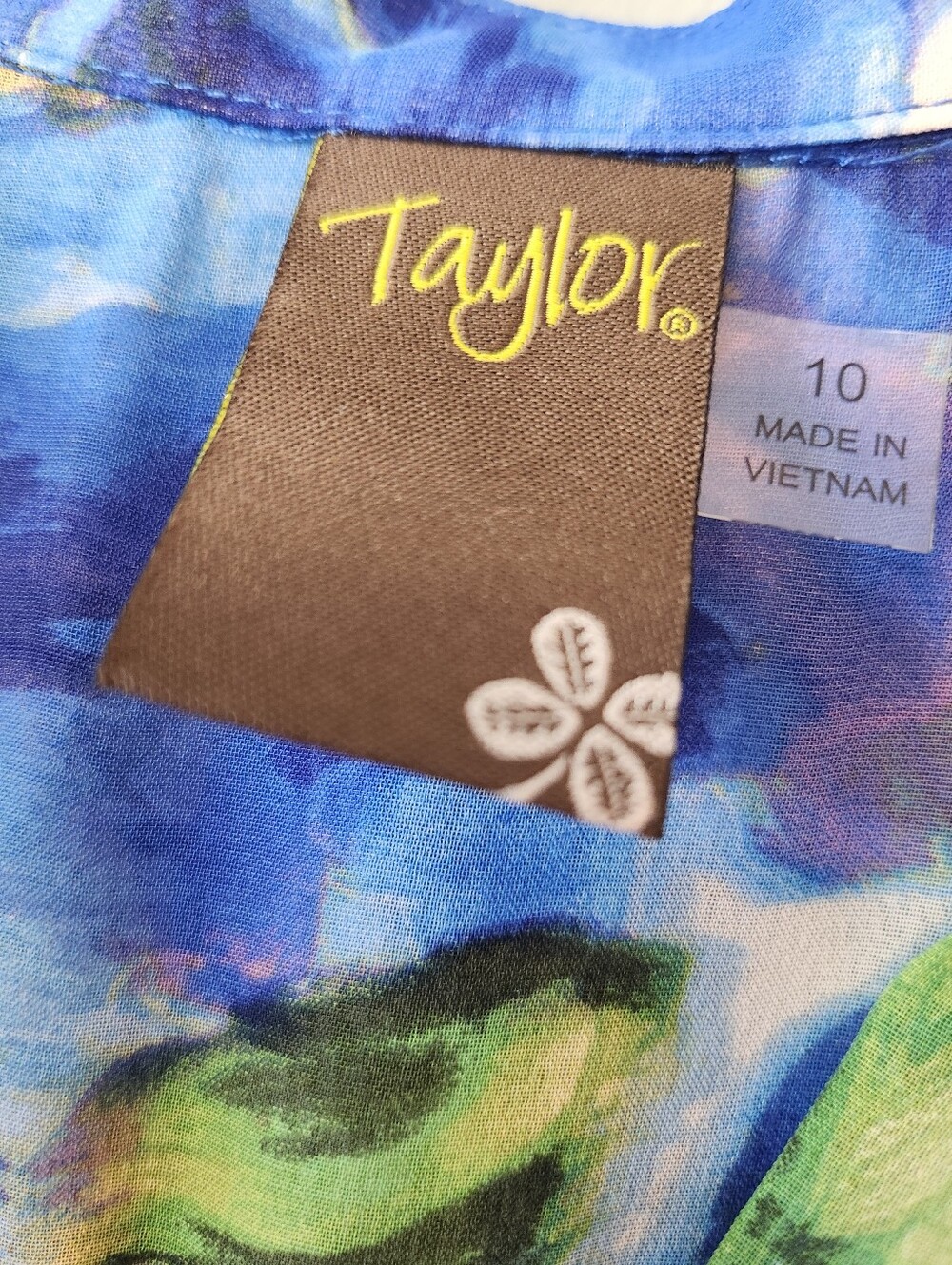 NWT TAYLOR BLUE WATERCOLOR CHIFFON MAXI DRESS SIZE 10 LONG SLEEVE LIGHTWEIGHT - Picture 6 of 13